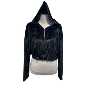 SpiritHoods Cropped Hooded Velvet Sweatshirt XL